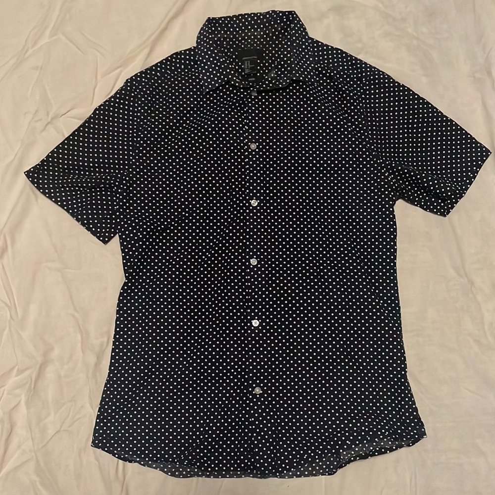 H&M vintage polka dot button up shirt good quality
